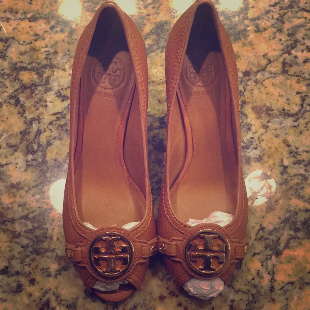 Tory Burch Open Toe Wedge